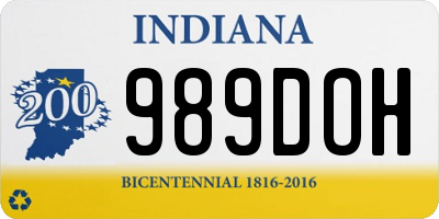IN license plate 989DOH