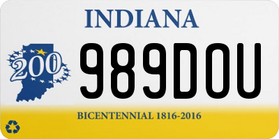 IN license plate 989DOU