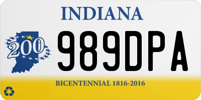 IN license plate 989DPA