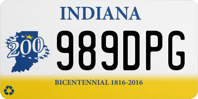 IN license plate 989DPG