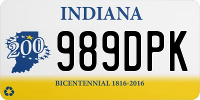 IN license plate 989DPK