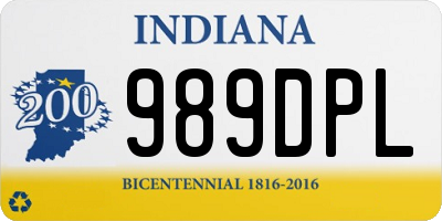 IN license plate 989DPL