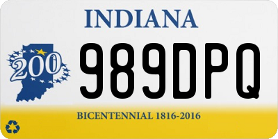 IN license plate 989DPQ