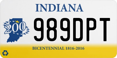 IN license plate 989DPT