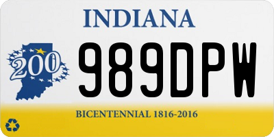 IN license plate 989DPW