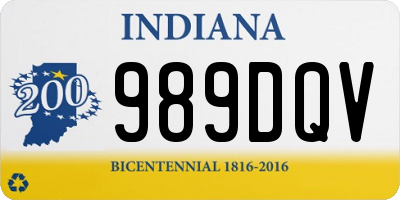 IN license plate 989DQV