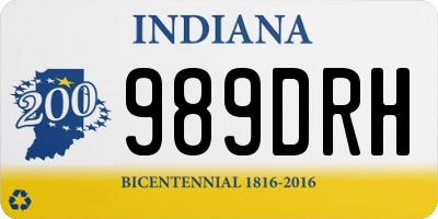 IN license plate 989DRH