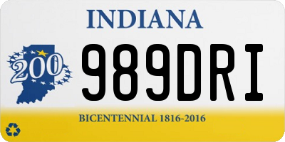 IN license plate 989DRI