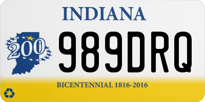 IN license plate 989DRQ