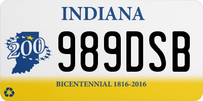 IN license plate 989DSB