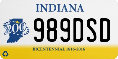 IN license plate 989DSD
