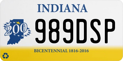 IN license plate 989DSP