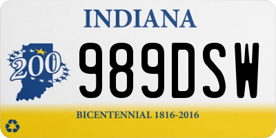 IN license plate 989DSW