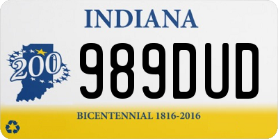 IN license plate 989DUD