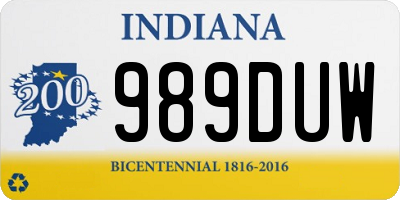 IN license plate 989DUW