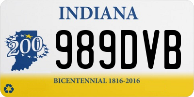 IN license plate 989DVB