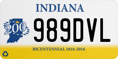IN license plate 989DVL