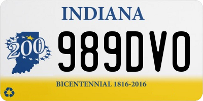 IN license plate 989DVO