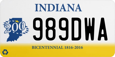 IN license plate 989DWA