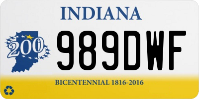 IN license plate 989DWF