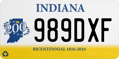 IN license plate 989DXF