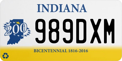 IN license plate 989DXM