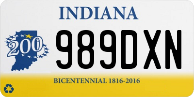 IN license plate 989DXN