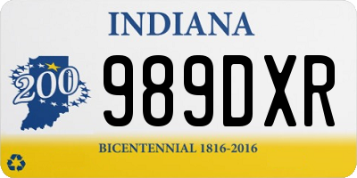 IN license plate 989DXR