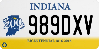 IN license plate 989DXV