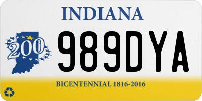 IN license plate 989DYA