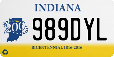IN license plate 989DYL