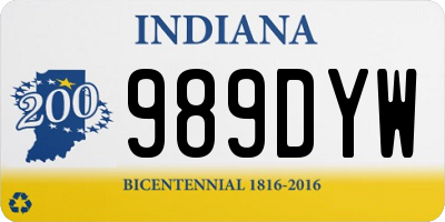 IN license plate 989DYW