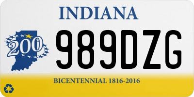 IN license plate 989DZG