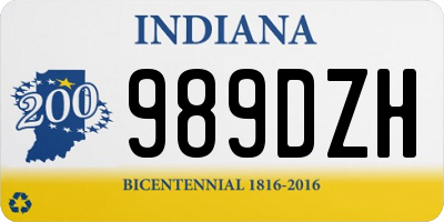 IN license plate 989DZH