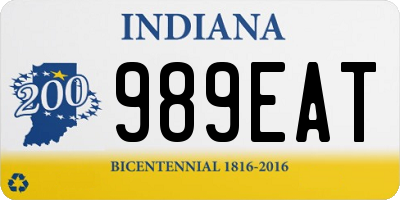 IN license plate 989EAT