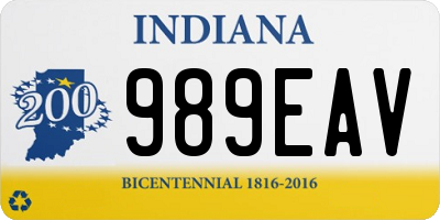 IN license plate 989EAV
