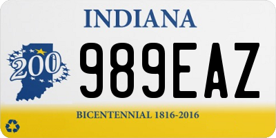 IN license plate 989EAZ