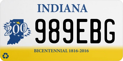 IN license plate 989EBG