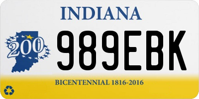 IN license plate 989EBK