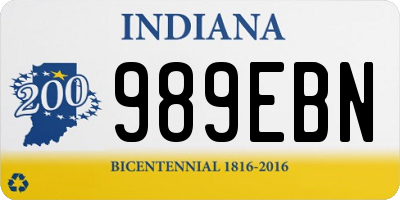 IN license plate 989EBN