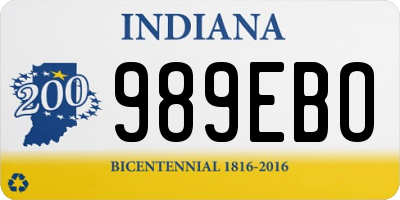 IN license plate 989EBO