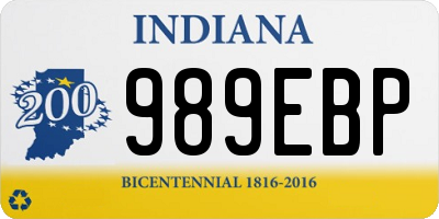 IN license plate 989EBP