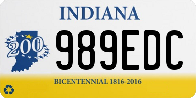 IN license plate 989EDC