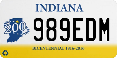 IN license plate 989EDM