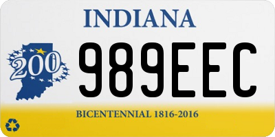 IN license plate 989EEC