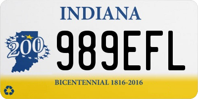 IN license plate 989EFL