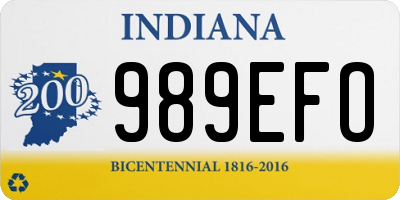 IN license plate 989EFO