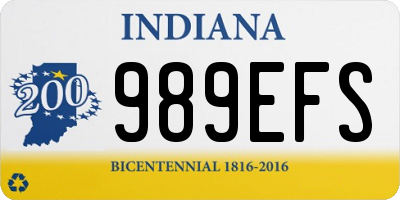 IN license plate 989EFS