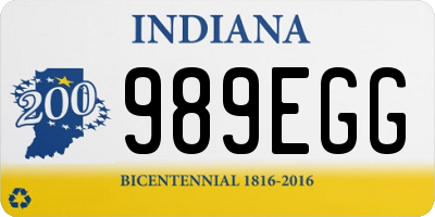 IN license plate 989EGG