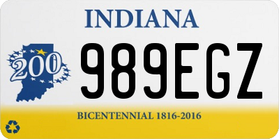 IN license plate 989EGZ